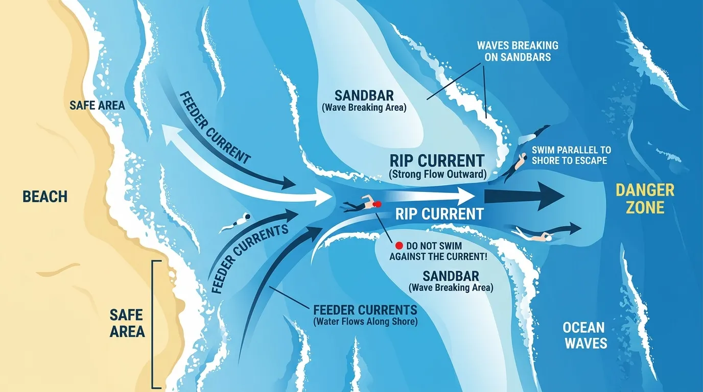 Pola arus balik (rip current) di pantai selatan Malang yang perlu diwaspadai